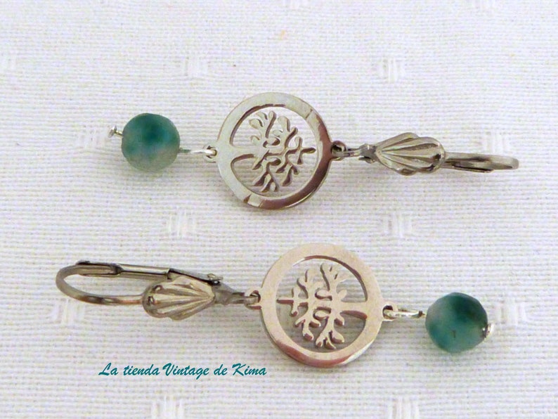 Boucles d'oreilles arbre de vie, boucles d'oreilles main de Fatima, boucles d'oreilles acier inoxydable, boucles d'oreilles pendantes, boucles d'oreilles agate, boucles d'oreilles femme, boucles d'oreilles longues image 6