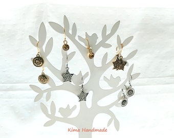 Earrings for women, gold and antique silver earrings, dangling earrings, Mother's Day gift, minimalist earrings, stainless steel earrings