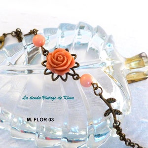 Vintage style bracelets with flowers 4 models M.FLOR 03