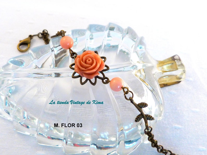 Vintage style bracelets with flowers 4 models zdjęcie 8