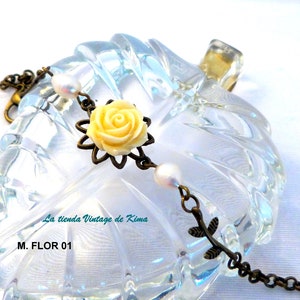 Vintage style bracelets with flowers 4 models M.FLOR 01
