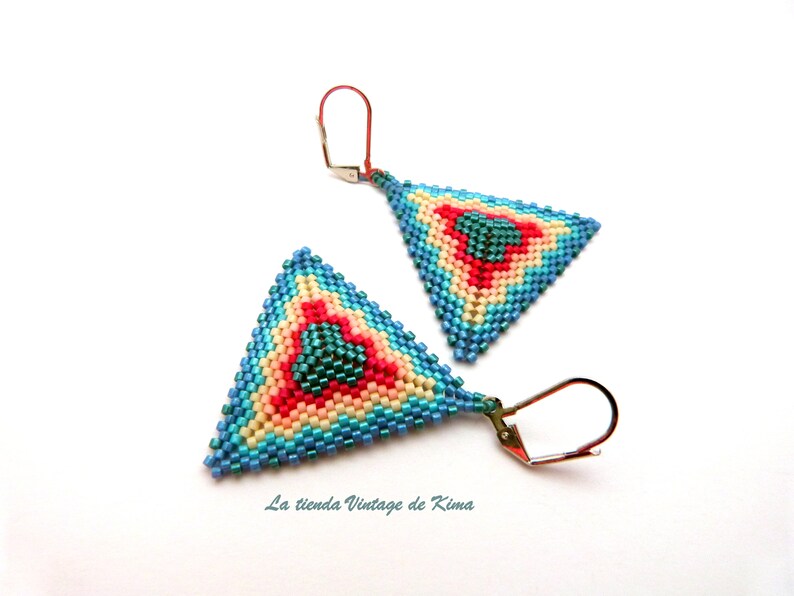 Boho earrings triangles image 3