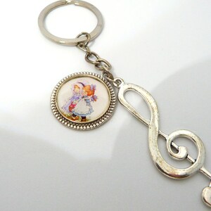 Keychain cameo music Niñas vintage