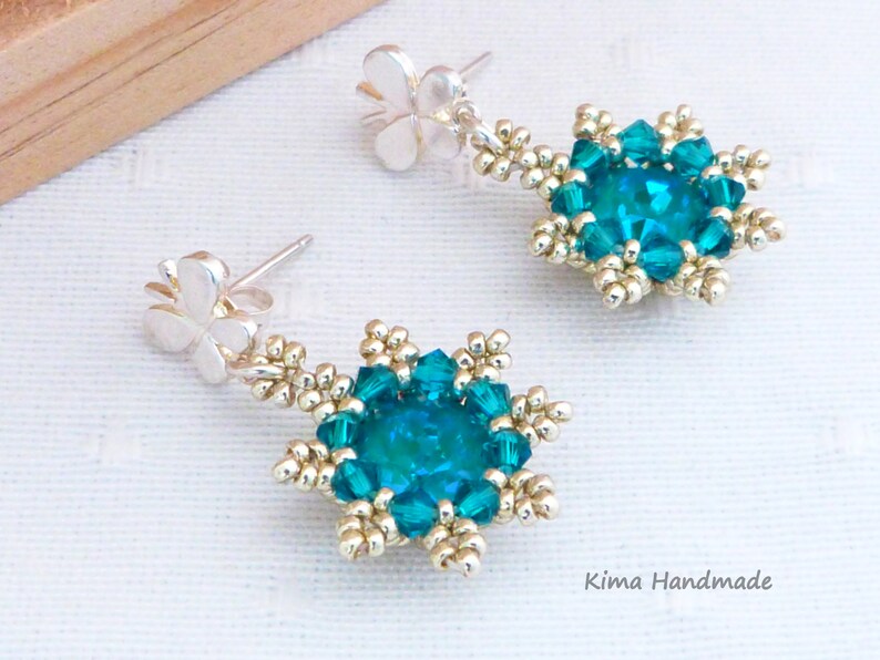 Pendientes plata de ley, pendientes con cristal swarovski,aretes perno mariposa,aretes hechos a mano,aretes dama honor,regalo aretes novia imagen 2