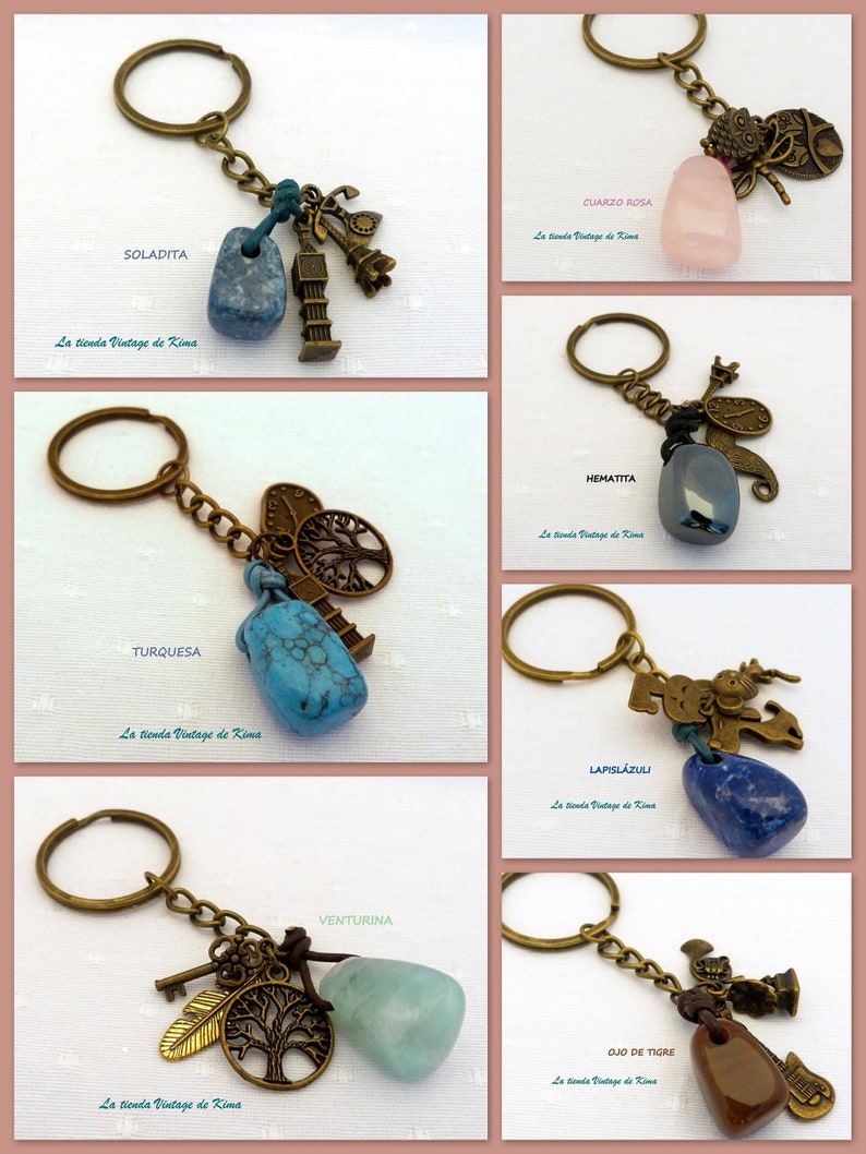 Keyrings with semiprecious stones image 1