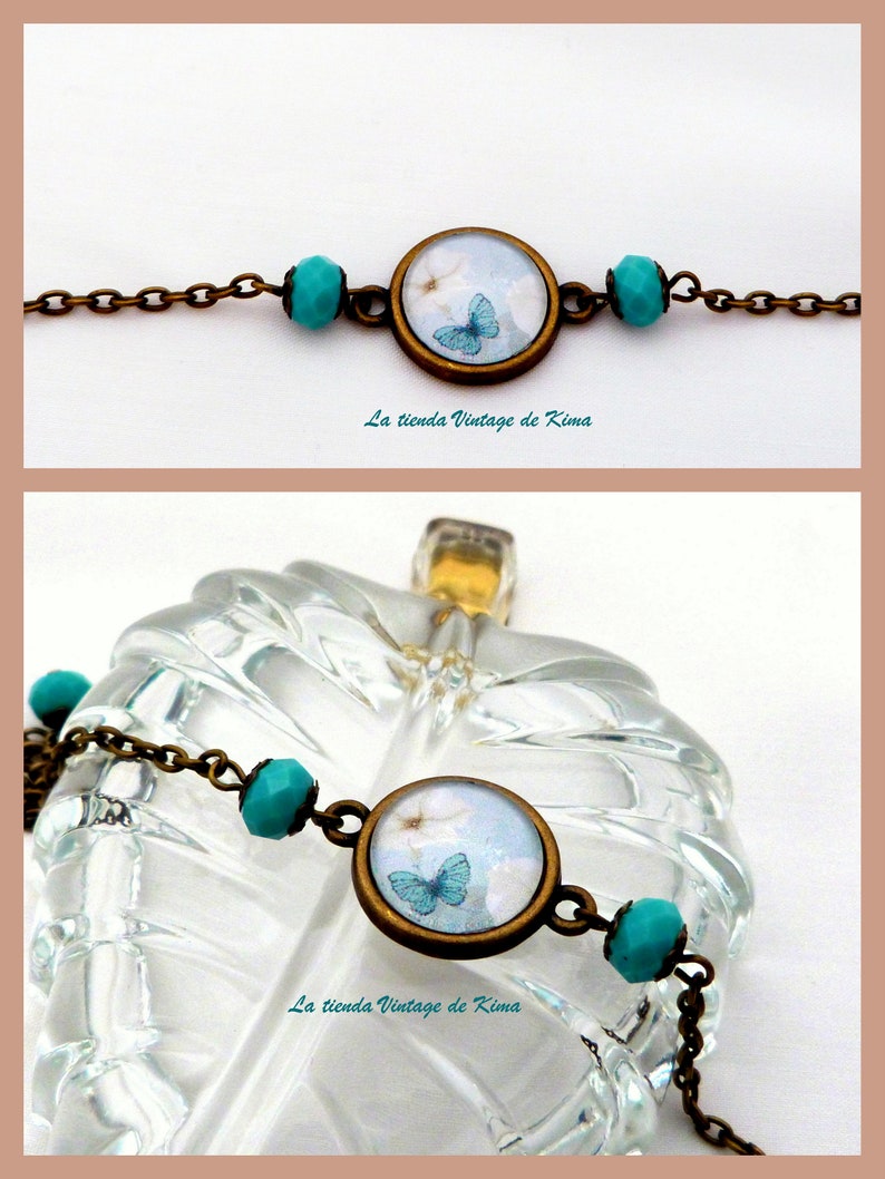 Vintage style bracelets with pictures Mariposa