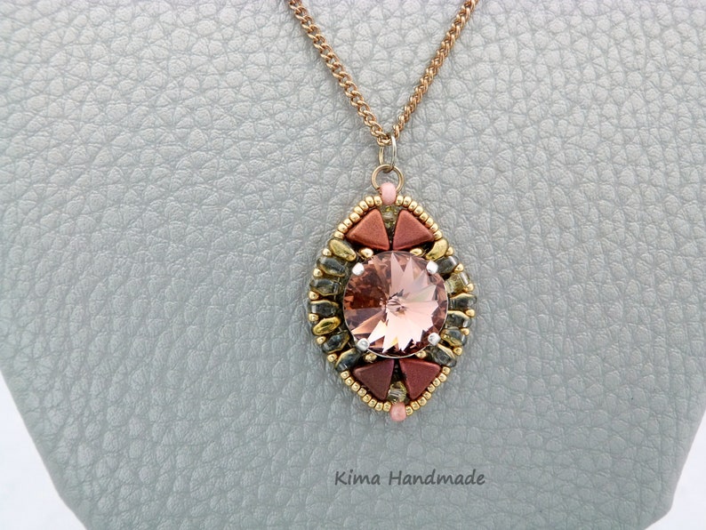 Pendant with Swarovski Crystal Blush Rose image 2