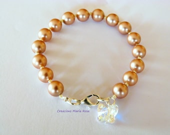 Swarovski vintage gold pearl bracelet