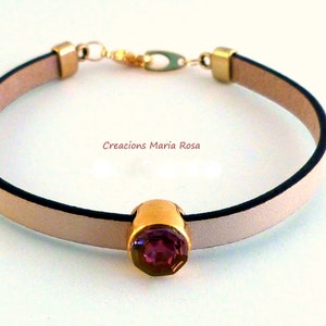 Swarovski leather and crystal bracelet image 2