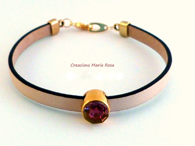 Swarovski leather and crystal bracelet image 2