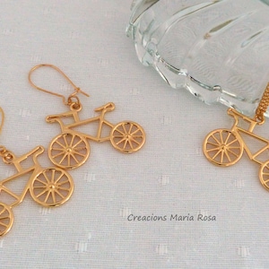 Set earrings and pendant bicycles image 1