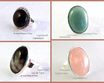 Rings with semi-precious stones