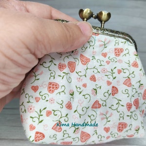 Square purse with hearts, round purse with hearts, wallet for her, women's wallet gift, Christmas gift for her or for you image 7