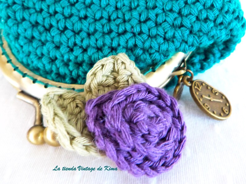 Emerald Green Crochet Purse image 2