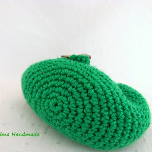 Crochet purse with metal nozzle, crochet wallet, green purse, handmade purse, wallet for women gift image 4