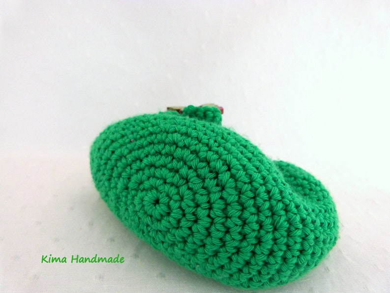 Crochet purse with metal nozzle, crochet wallet, green purse, handmade purse, wallet for women gift image 4