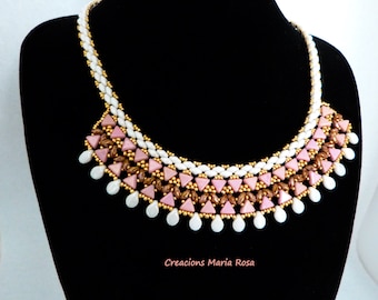 Glass bib necklace