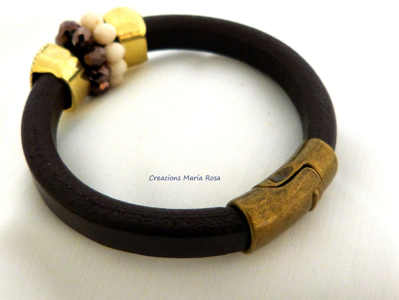 Bracelet leather licorice conch image 2