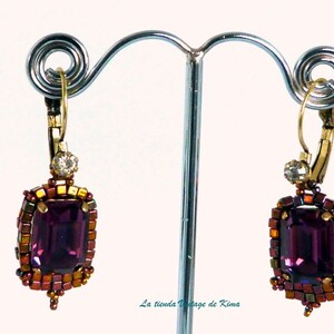 Vintage style earrings amethyst Bild 2