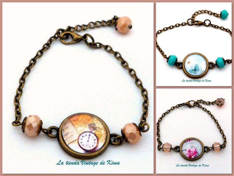 Vintage style bracelets with pictures image 1