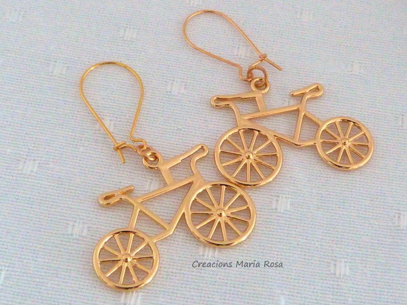 Set earrings and pendant bicycles image 3