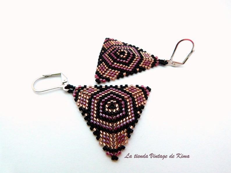 Boho earrings triangles image 3