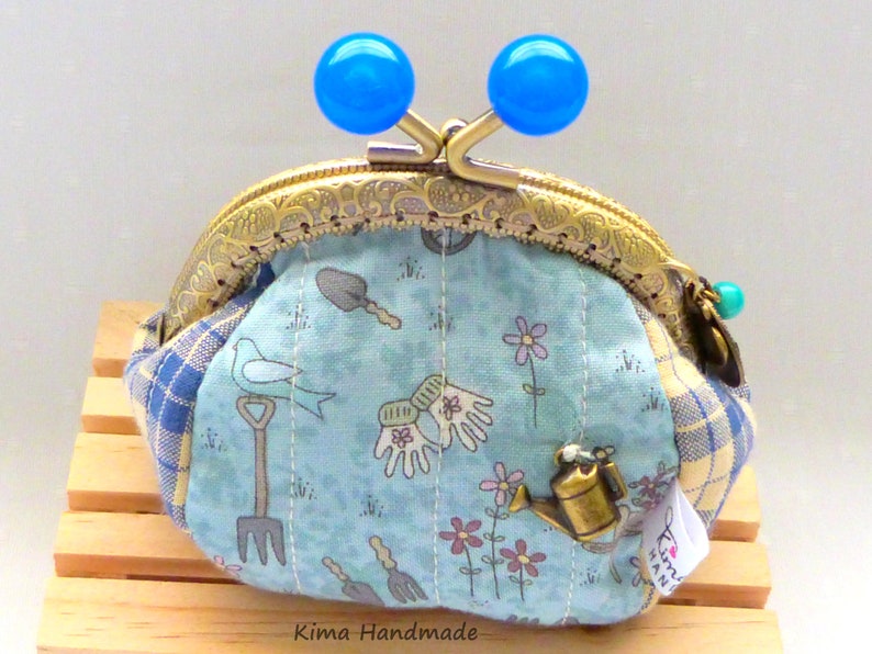 handmade cloth purse purse with mouthpiece Wallet with apple print coin carrier small purse gift woman wallet