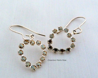 Swarovski heart and 925 silver earrings