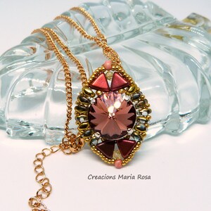 Pendant with Swarovski Crystal Blush Rose image 4