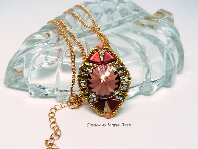 Pendant with Swarovski Crystal Blush Rose image 4