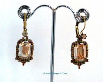 Vintage style earrings -golden shadow