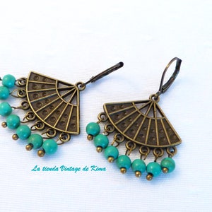 Earrings with turquoise and agate-4 models Turquesas