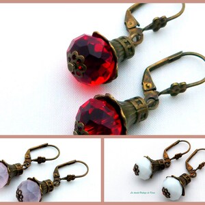 Vintage style crystal earrings afbeelding 1