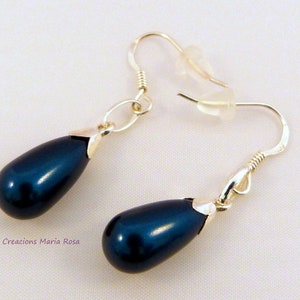 Sterling silver teardrop earrings 2 colors image 1