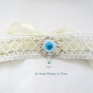 Necklace brides Swarovski Crystal and lace image 1