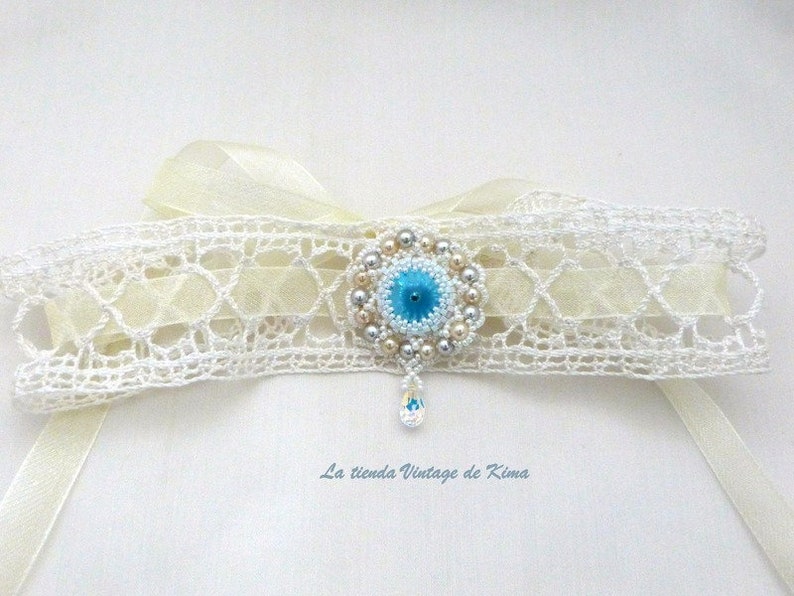 Necklace brides Swarovski Crystal and lace image 1