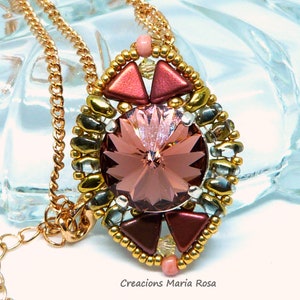 Pendant with Swarovski Crystal Blush Rose image 1