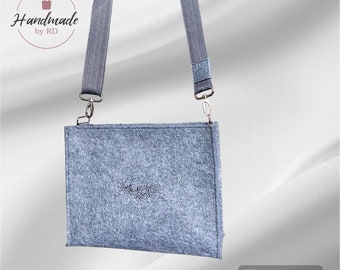 Dirndl bag shoulder bag traditional bag “Billa” medium grey, felt bag, small shopper, Christmas present, birthday, gift