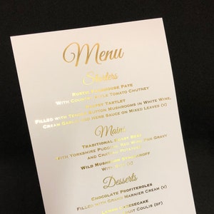 Wedding Menus - Foiled