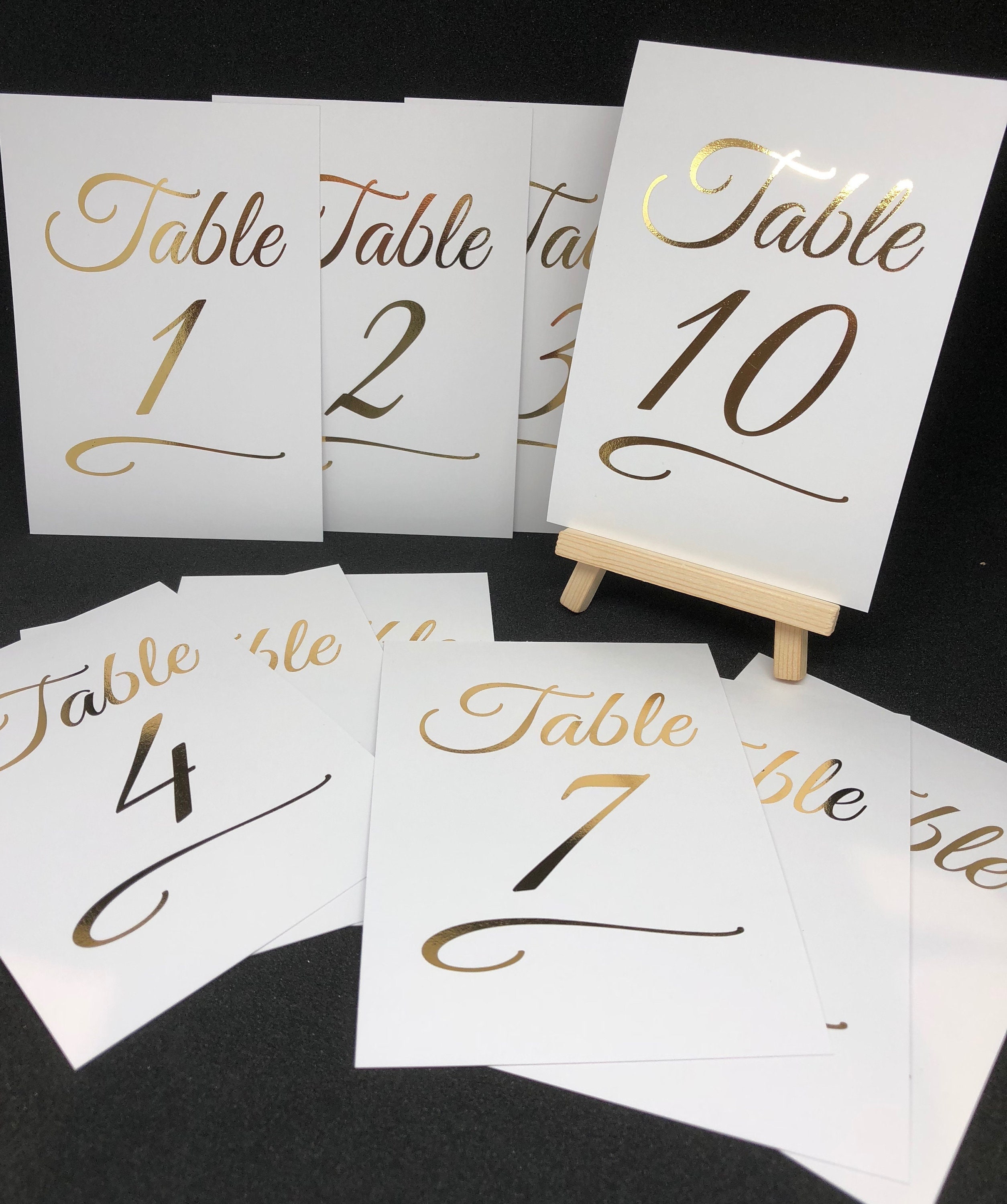 Wedding Table Numbers Foiled Etsy