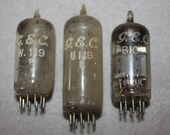 Vintage GEC Valve tube lot, 1 x W119, 1 x B109, 1 x U119