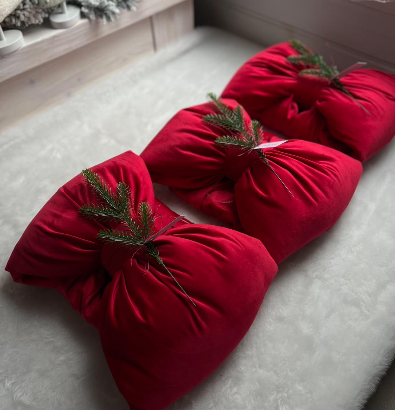 Große Rote Samt Weihnachtschmuck Schleife – Klassischer - Austria