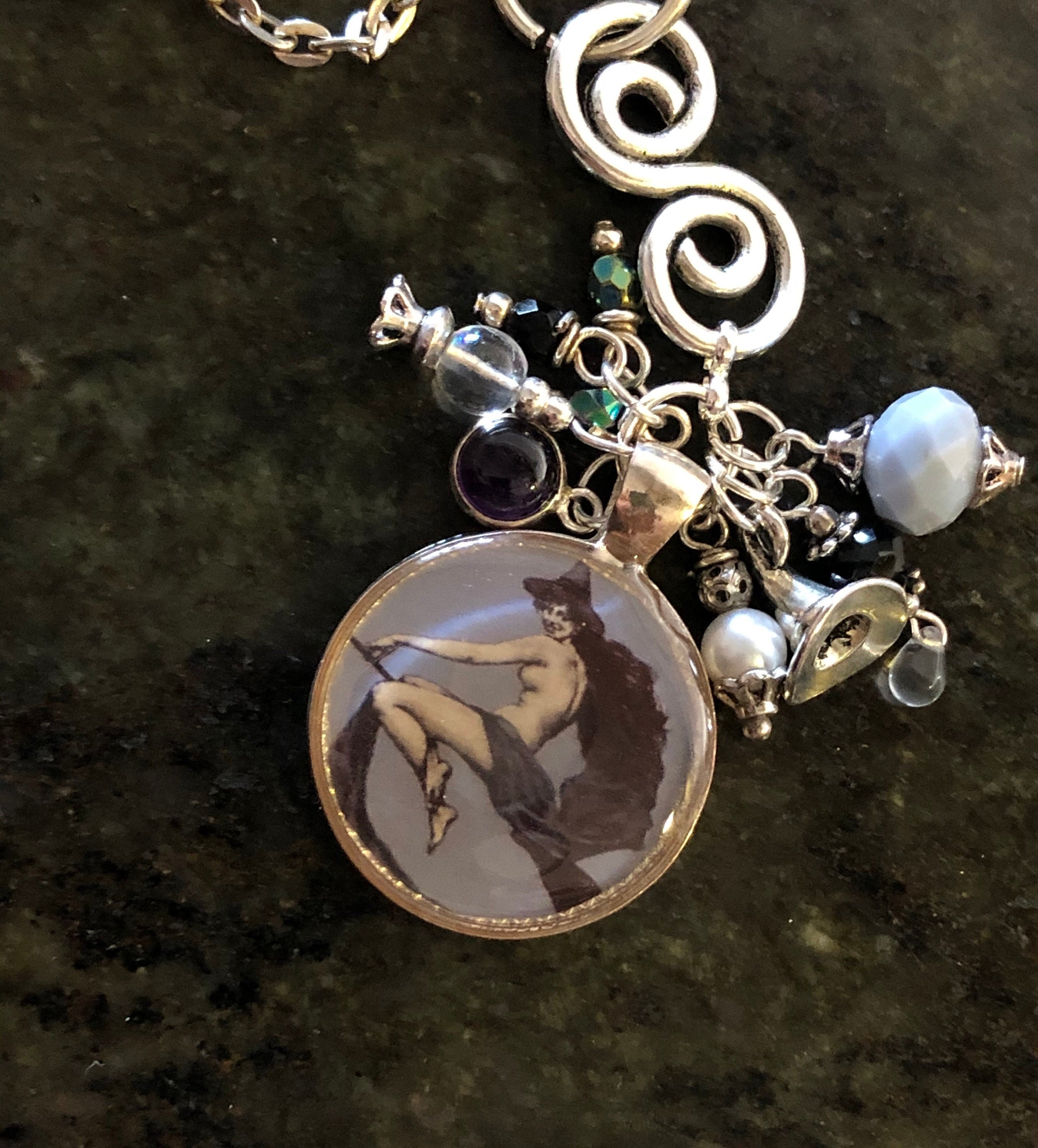 Halloween Witch Jewelry Vintage Halloween Witch Neckkace  Etsy