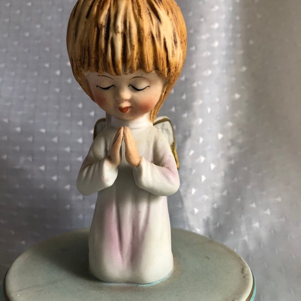 Christmas Gorham Moppets Praying Angel Music Box Silent Night 1974