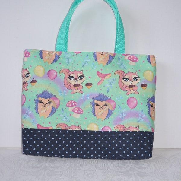 Kindertasche  -  Einkaufstasche - Bäckertasche  -  Motiv: Süße Waldtiere