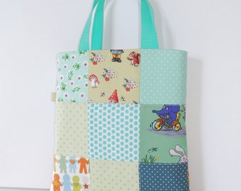Kindertasche - Einkaufstasche - Tragetasche - Bäckertasche für Kinder - Patchwork Design