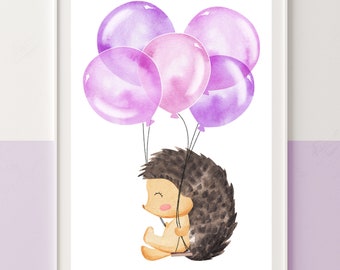 Kinderzimmerbild "Igel mit Lustballons"