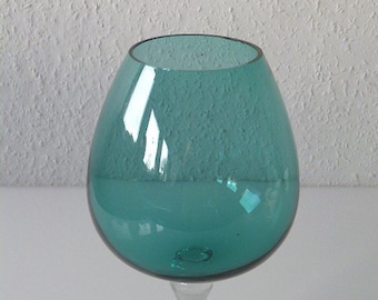 Petrol-coloured glass goblet from the 60s