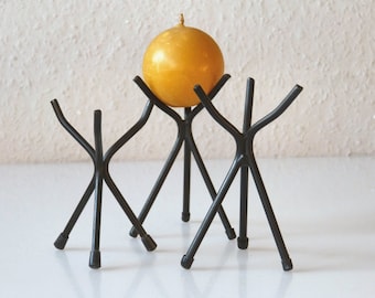 Three minimalist branch candlesticks