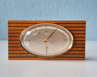 Minimalist weather station made of teak